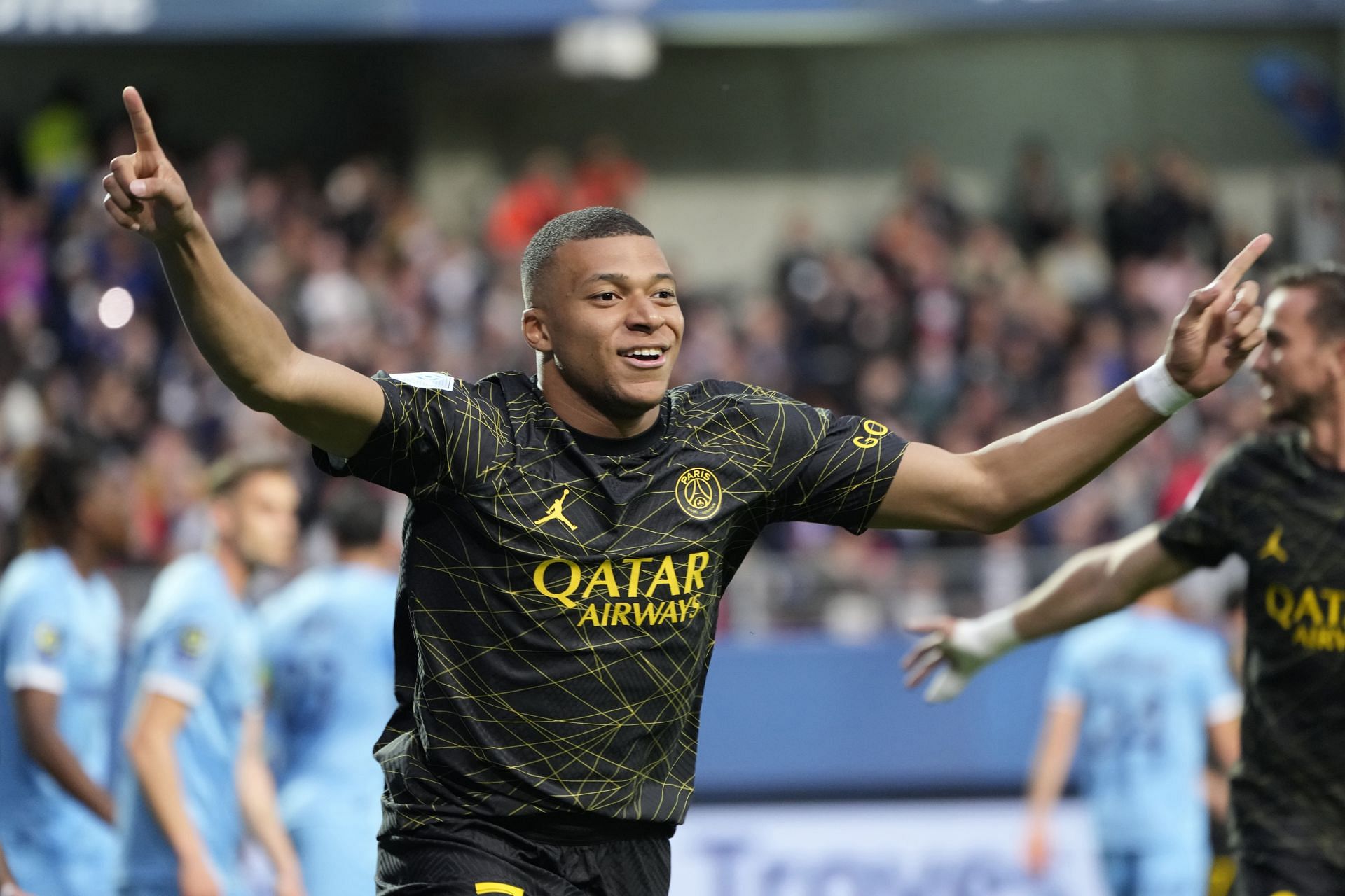 Kylian Mbappe in action for PSG during the pre-season