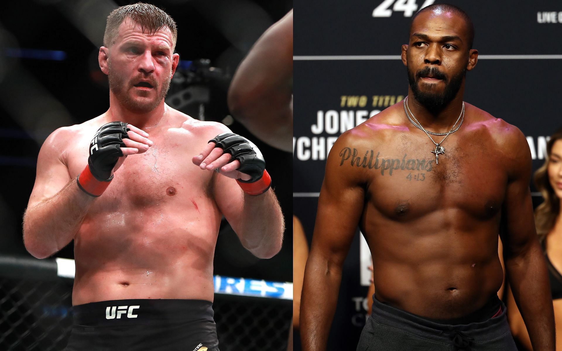 Stipe Miocic vs. Jon Jones. [via Getty Images]