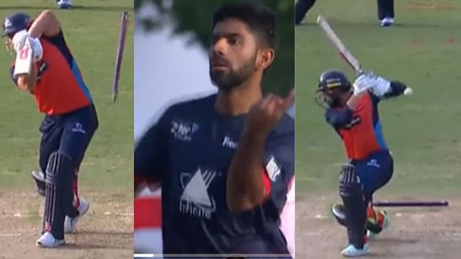 [WATCH] Saurabh Netravalkar strikes twice in an over with his vicious left-arm swing bowling against San Francisco Unicorns