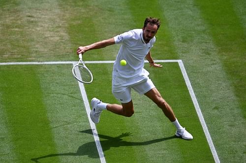 Daniil Medvedev in action at Wimbledon 2023