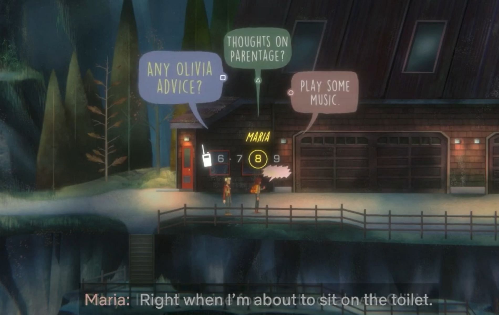 Question Maria and give her the push she needs (Screenshot from Oxenfree 2/YouTube: Trophy Tom)