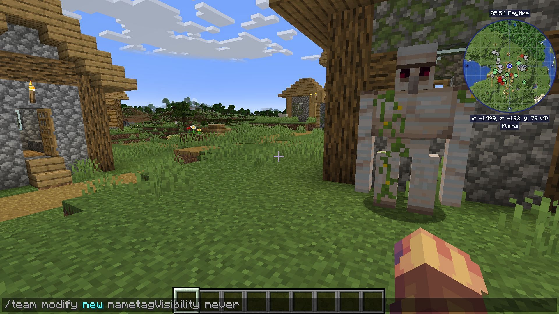 Using commands, Minecraft players can remove nametags for all or some players in a world (Image via Mojang)