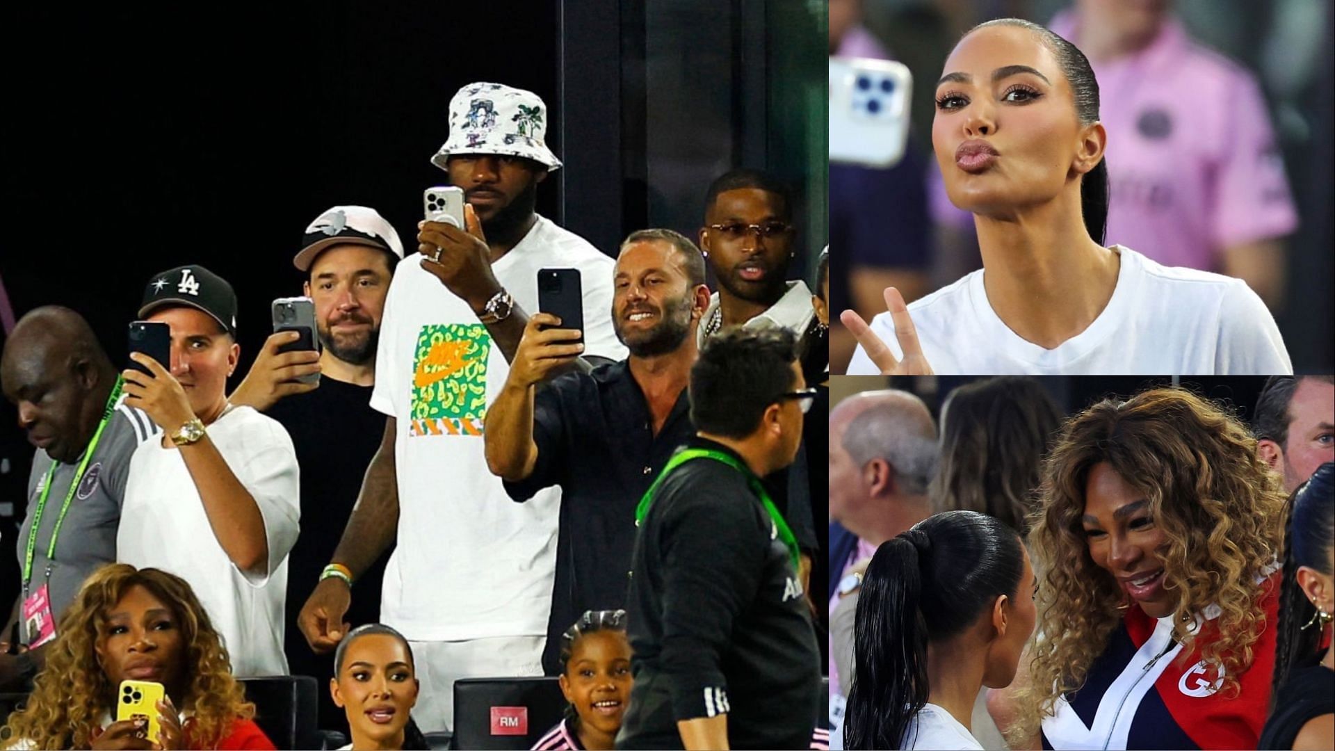 Kim Kardashian and son Saint, watch the Inter Miami FC match along with other famous celebrities. (Images via Getty Images)