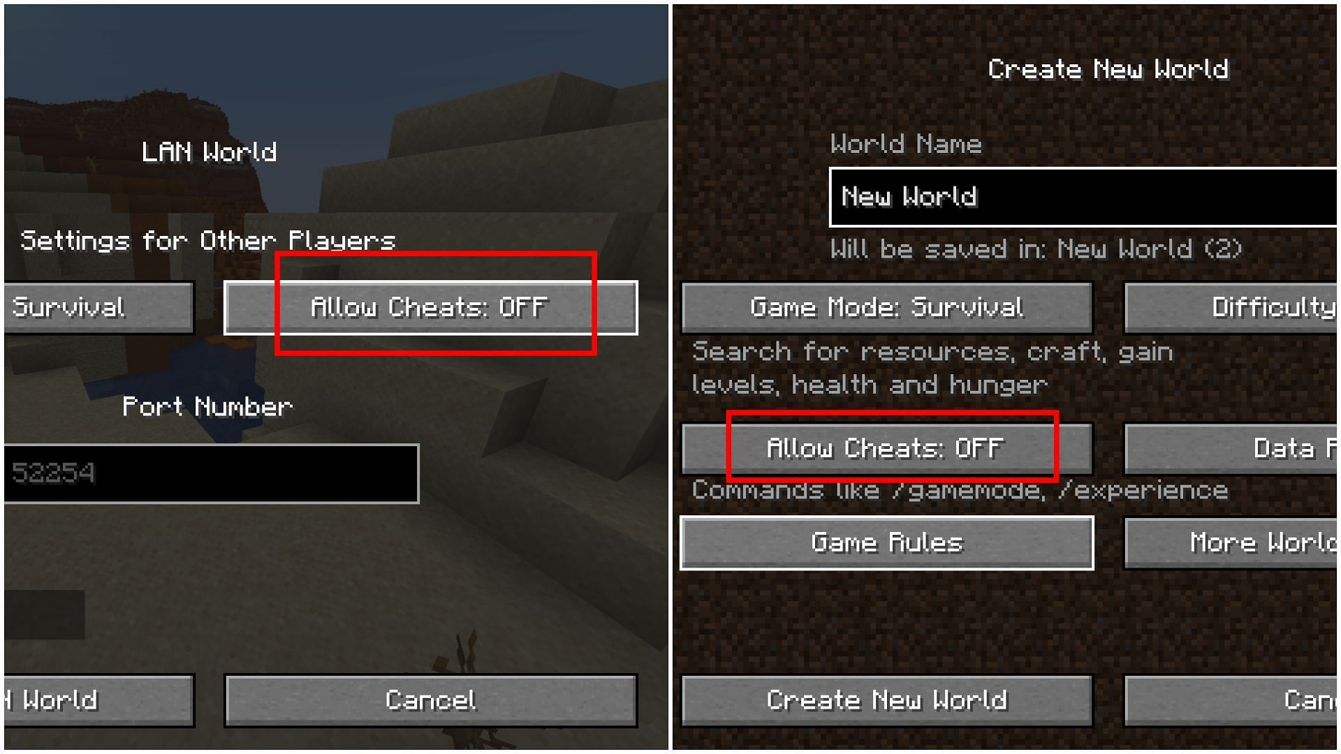 There are two ways to activate cheats in a Minecraft world, depending on whether the world is old or new (Image via Sportskeeda)