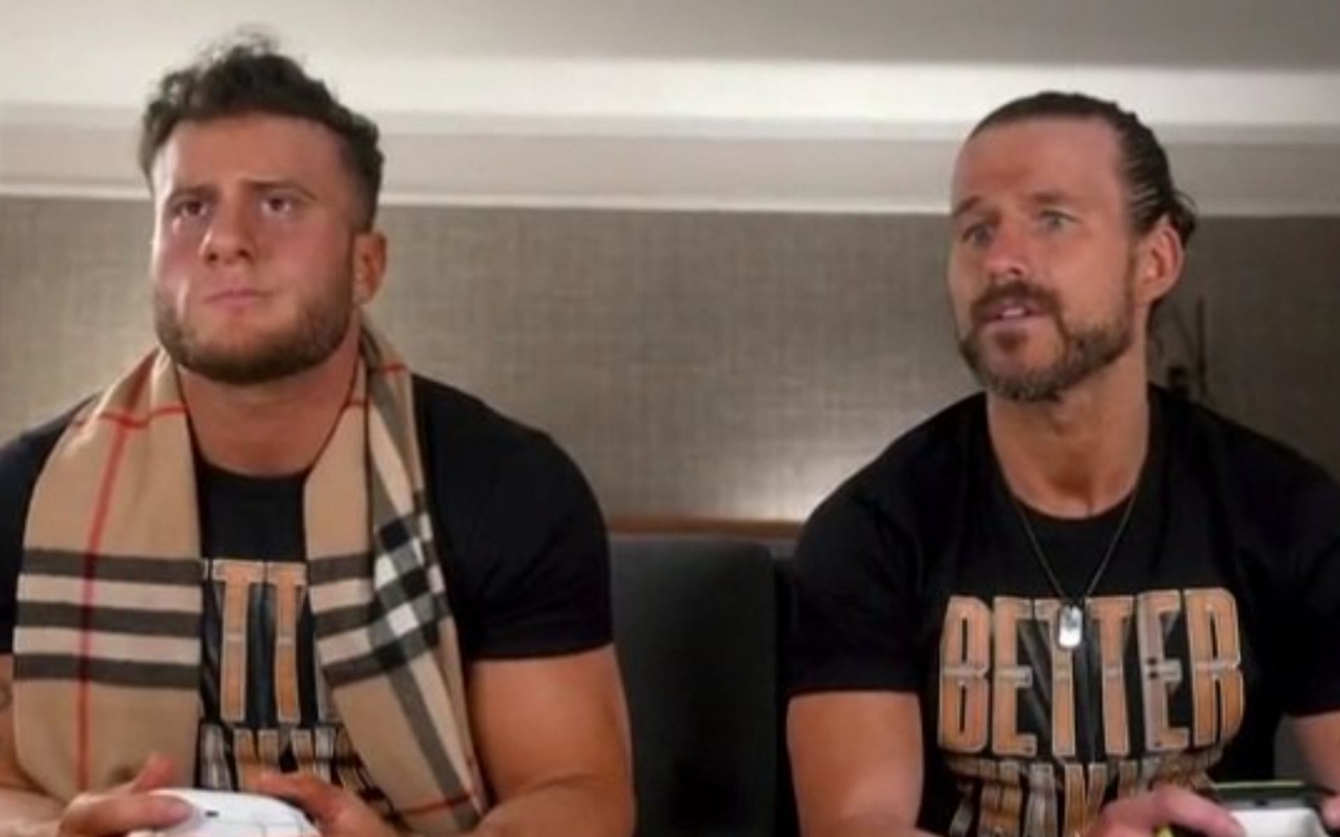 MJF and Adam Cole during a pre-taped segment on Dynamite