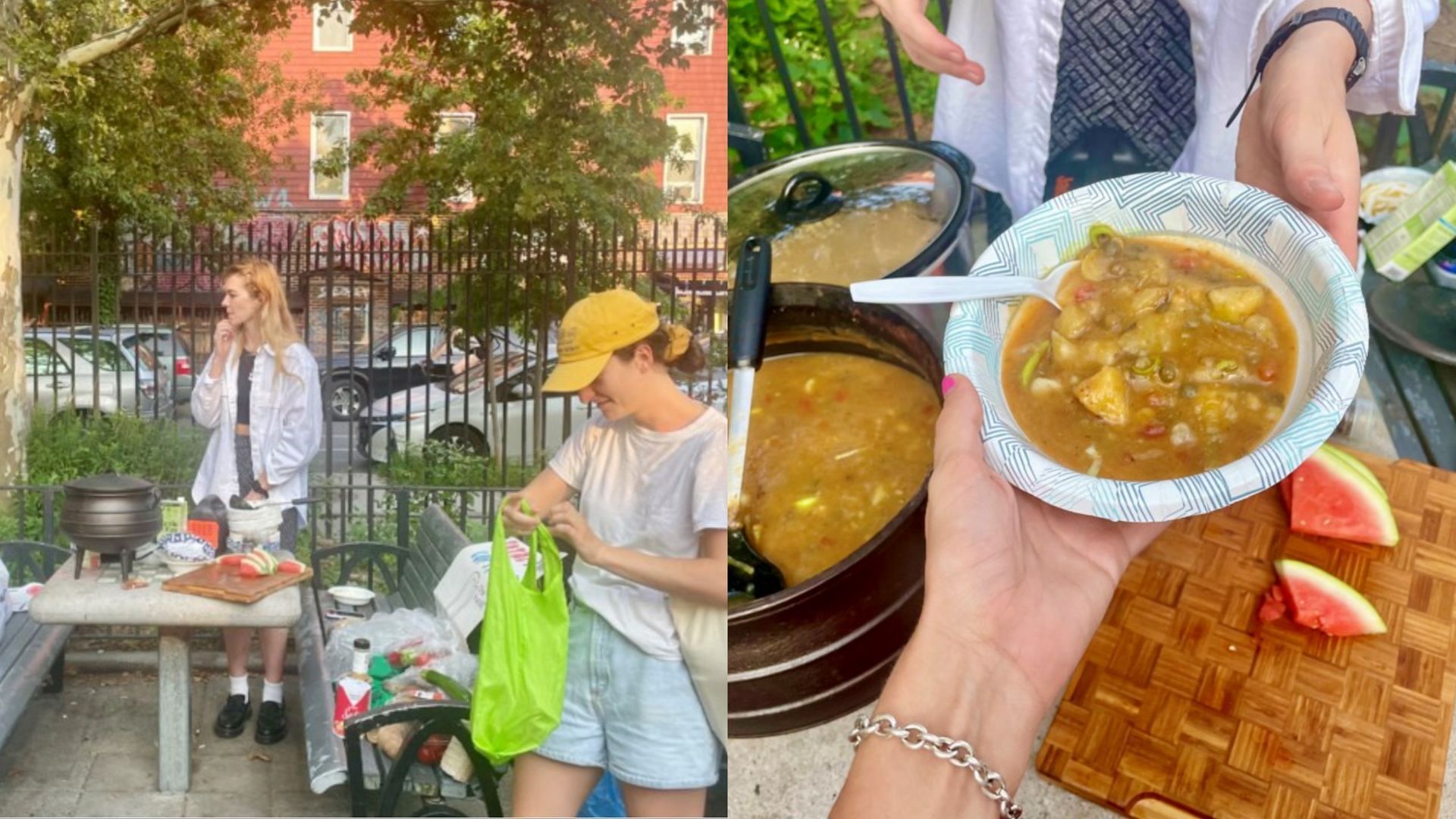 People are flooding to the playground to taste the stew and participate in the event (Image via associated press)