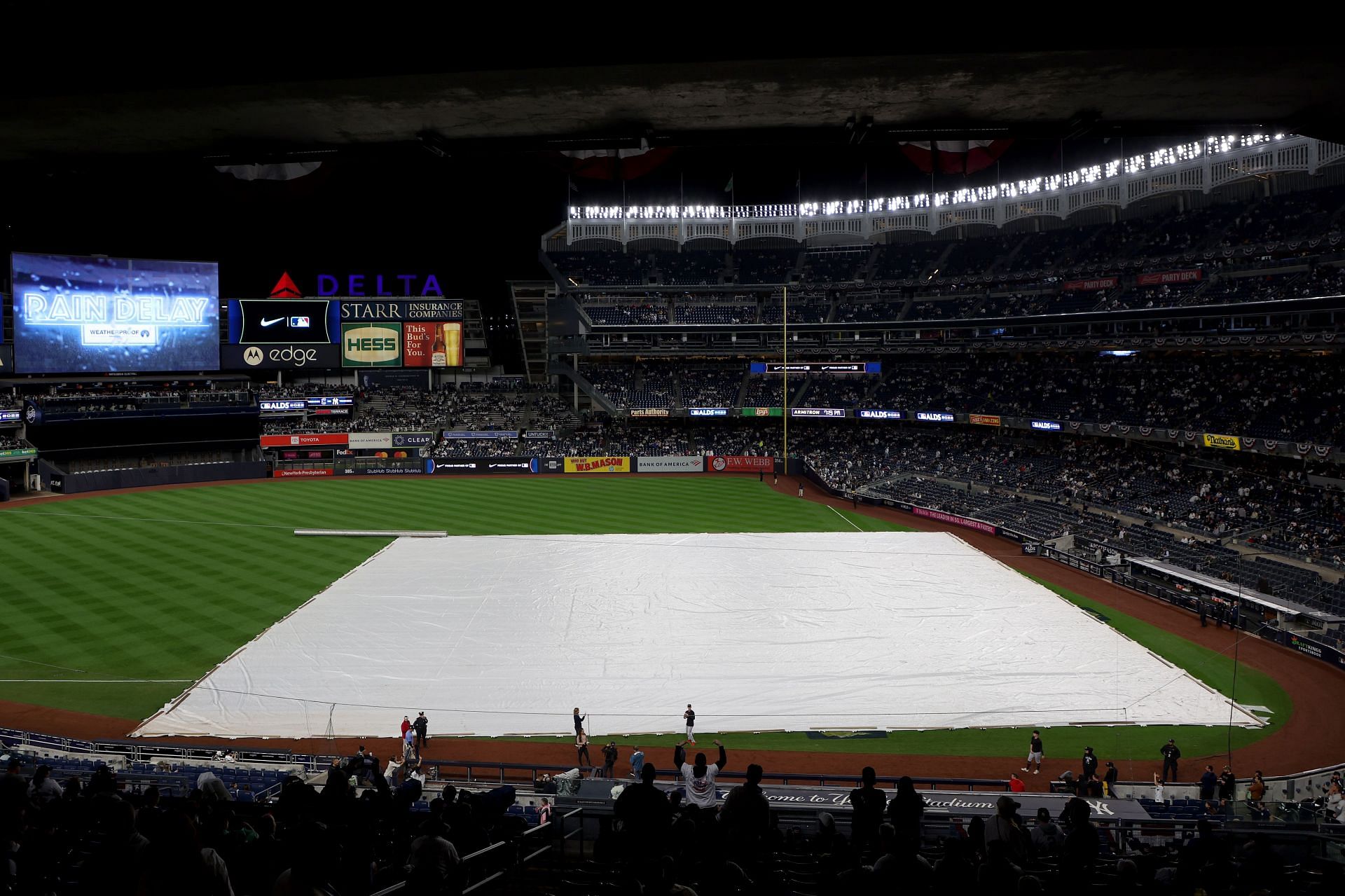 Rain is impacting New York Yankees vs Baltimore Orioles.