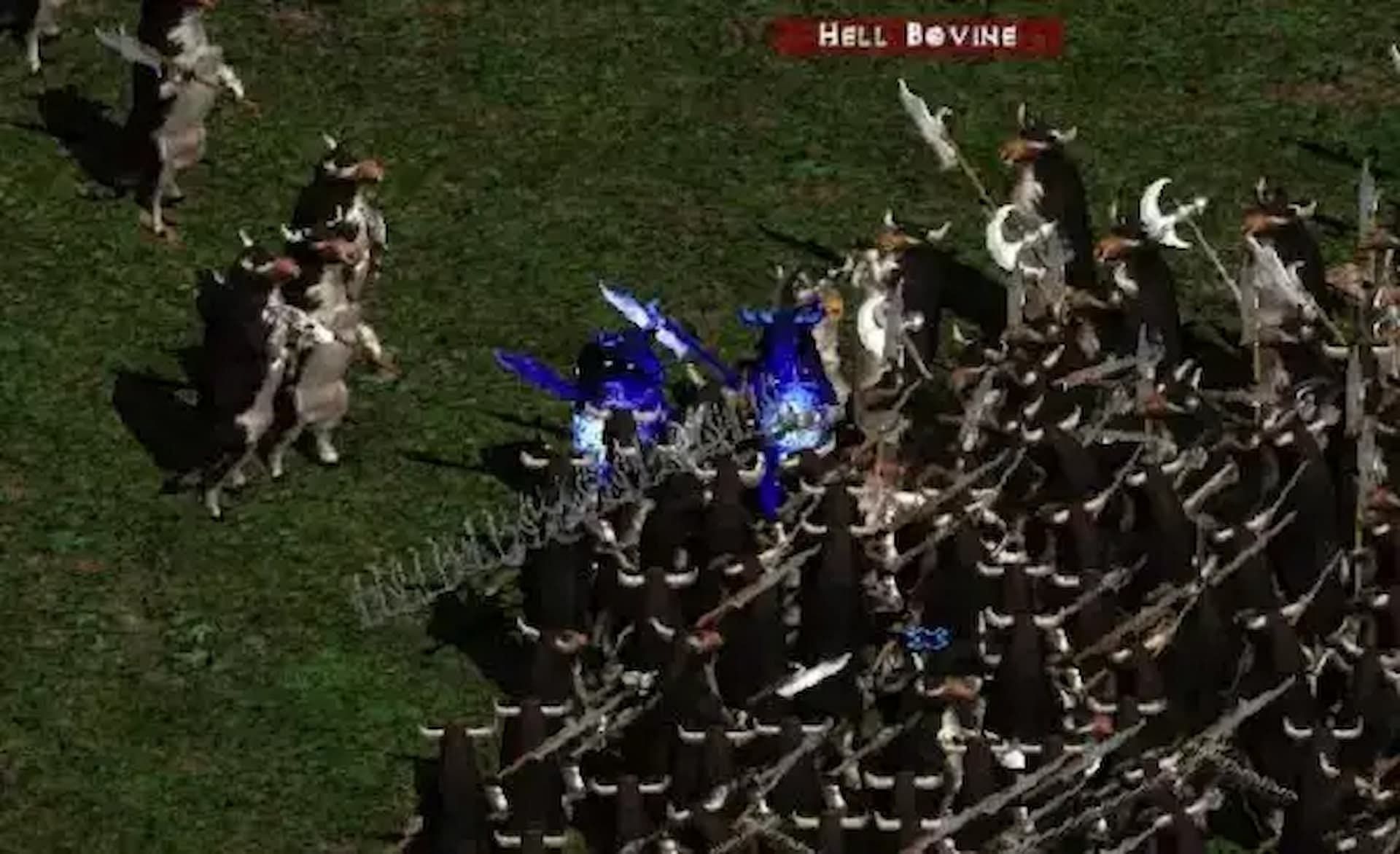 The secret cow level in Diablo 2 (Image via Blizzard)