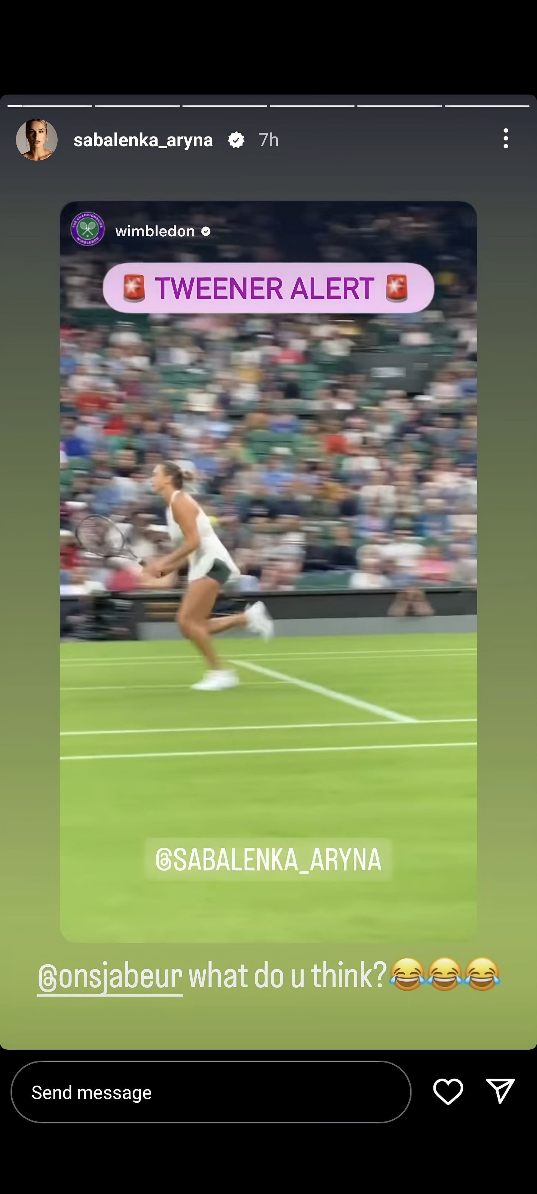 Aryna Sabalenka on Instagram