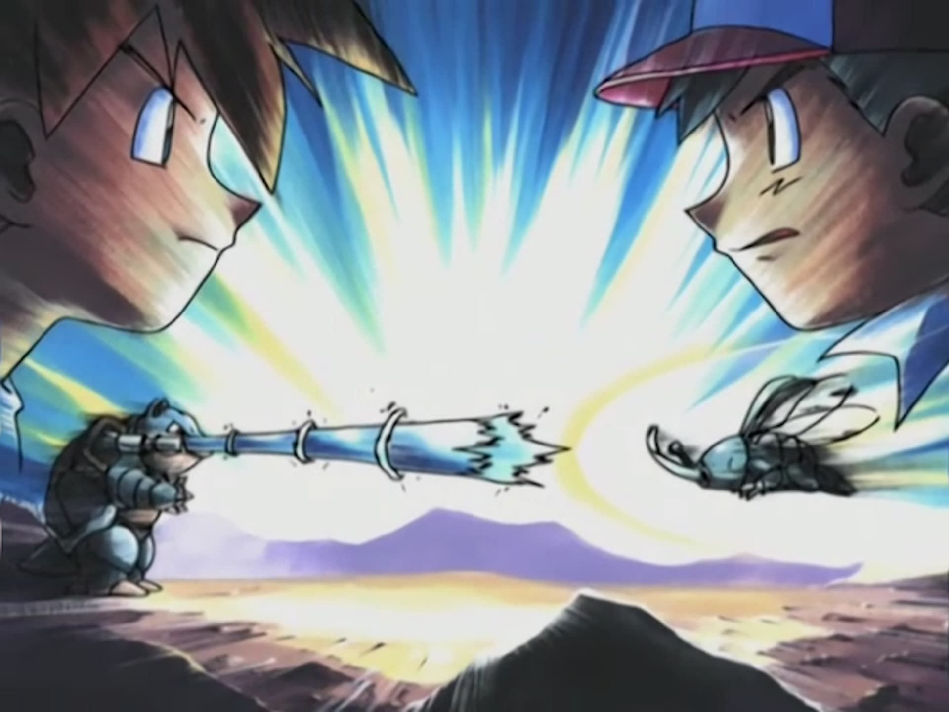 Ash vs Gary in the Johto League Silver Conference (Image via The Pokemon Company)