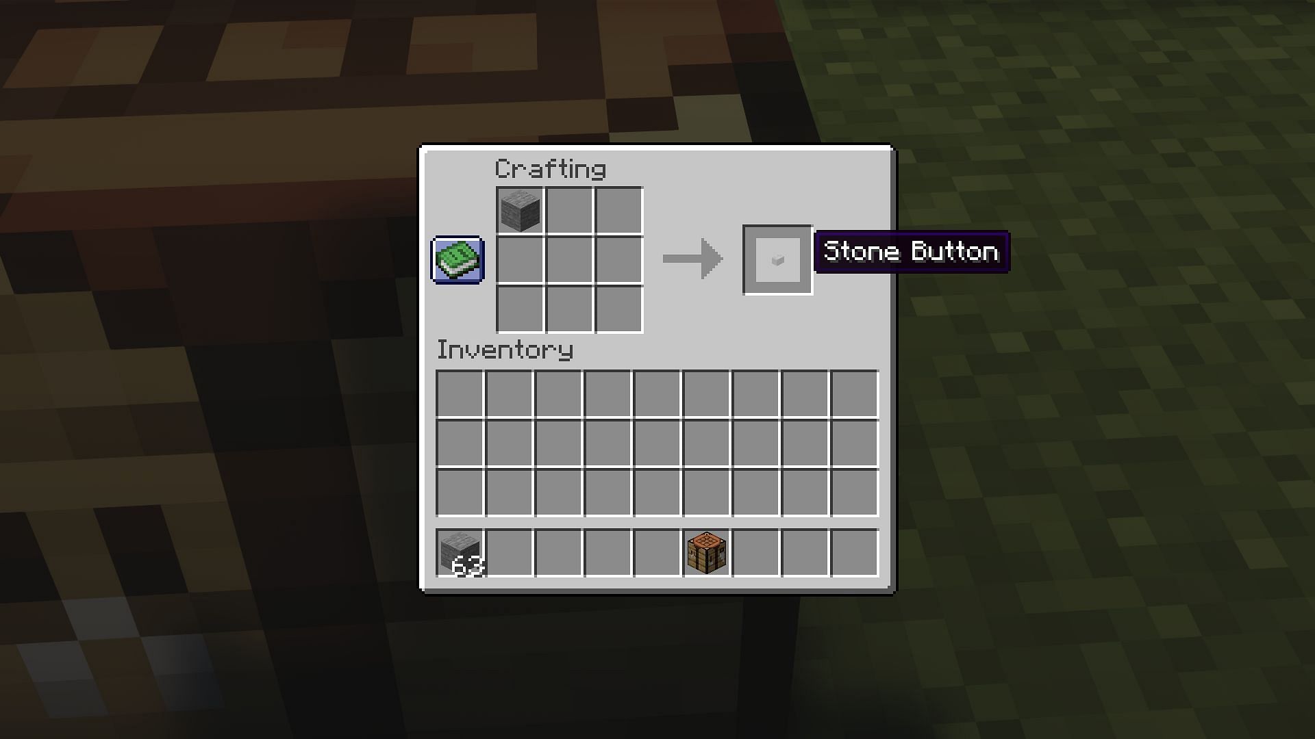 The stone button needs one stone block in Minecraft (Image via Mojang)
