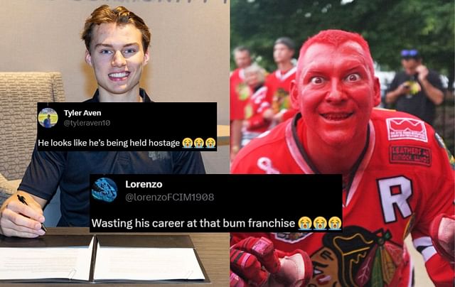 Fans troll Connor Bedard as No. 1 draft pick signs ELC with Blackhawks