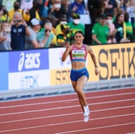Sydney Mclaughlin of Team United States broke her own world record in the 400-meter hurdles last summer at worlds in Oregon with a time of 50.68