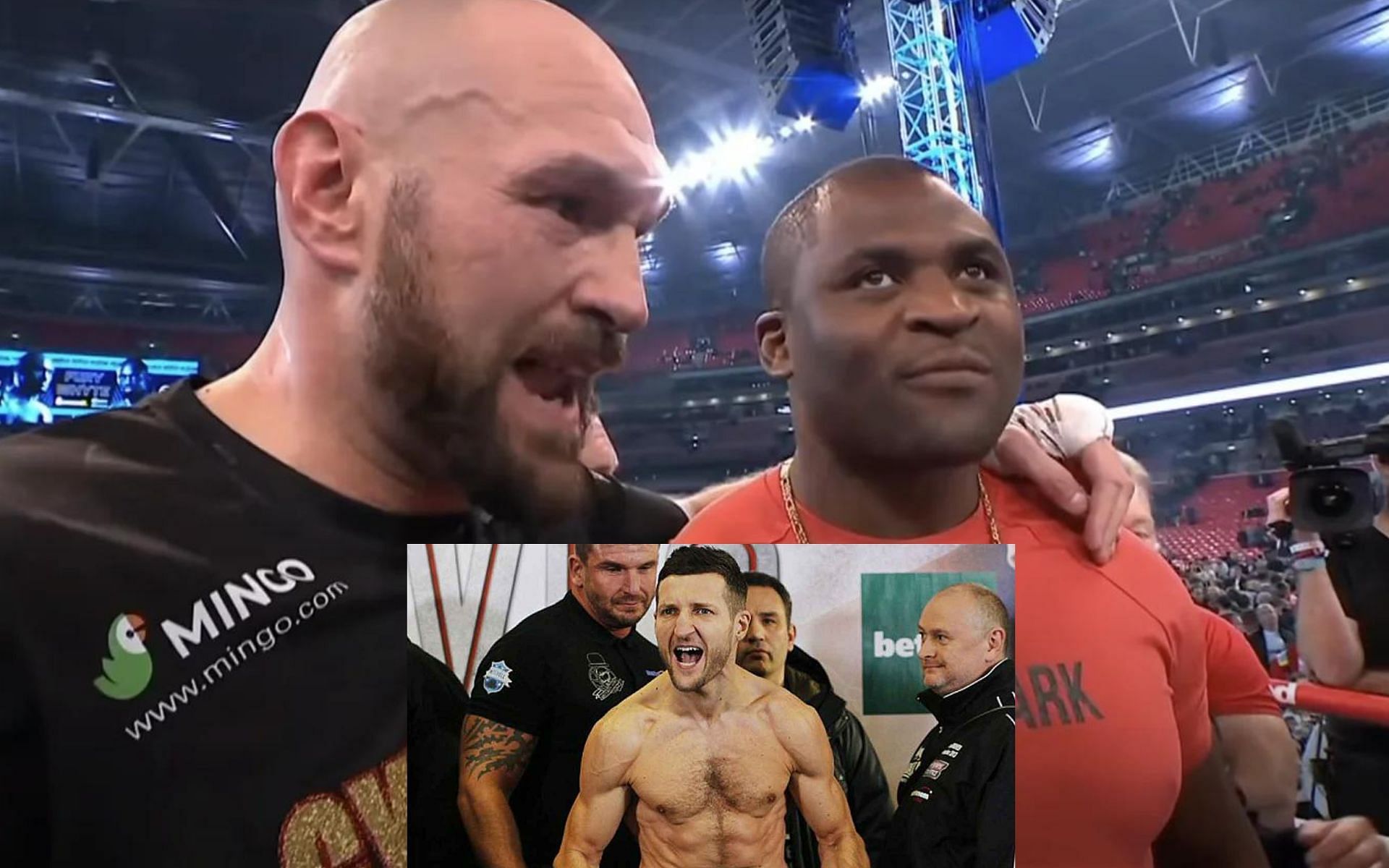Carl Froch, Tyson Fury with Francis Ngannou (Image Courtesy - Bloody Elbow, The Talking Moose)