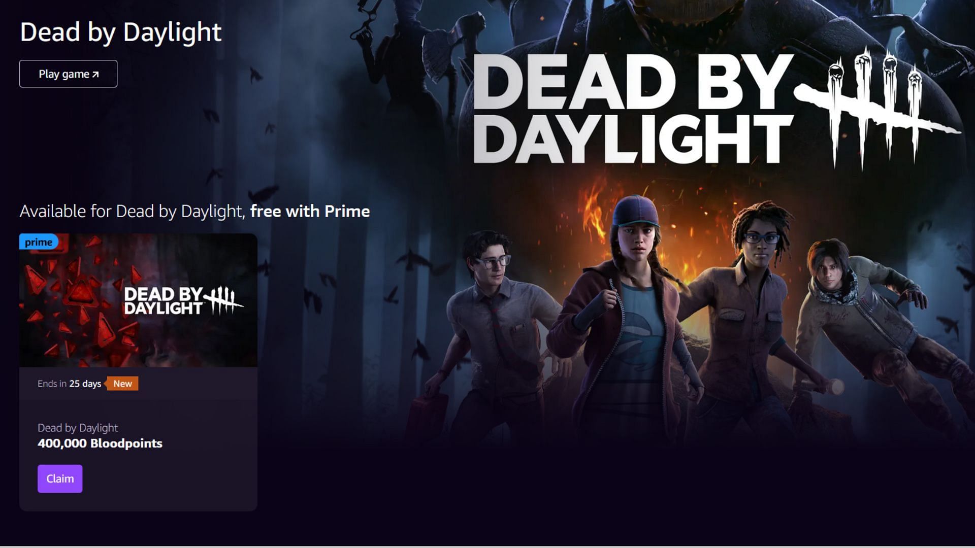 Dead by Daylight & Prime Gaming Team Up