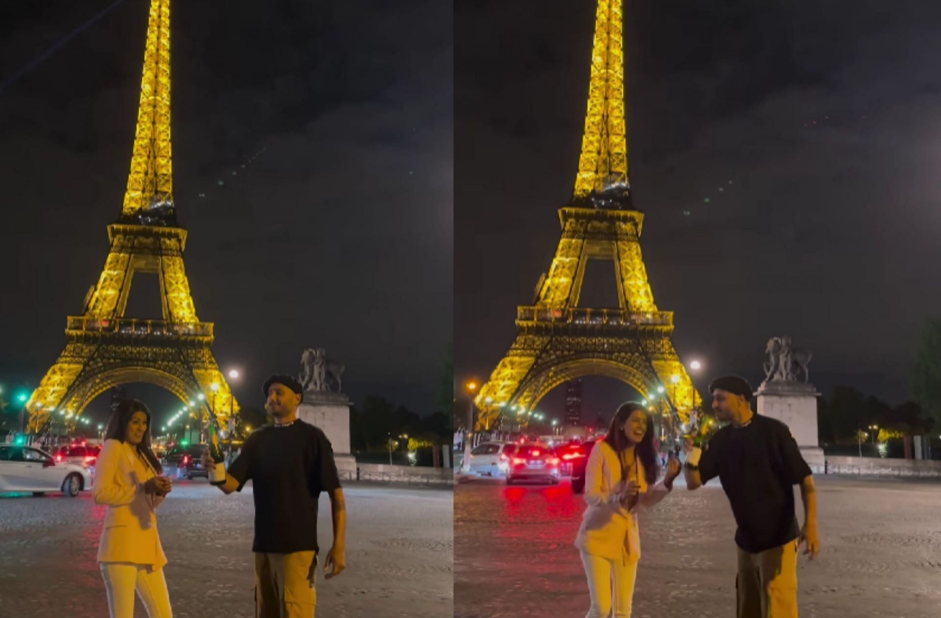 Harbhajan Singh with this wife Geeta Basra in Paris. 