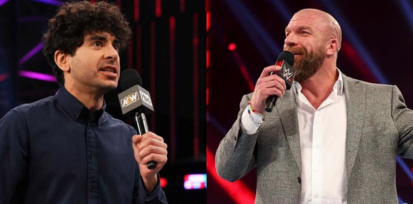 Tony Khan (left), Triple H (right).