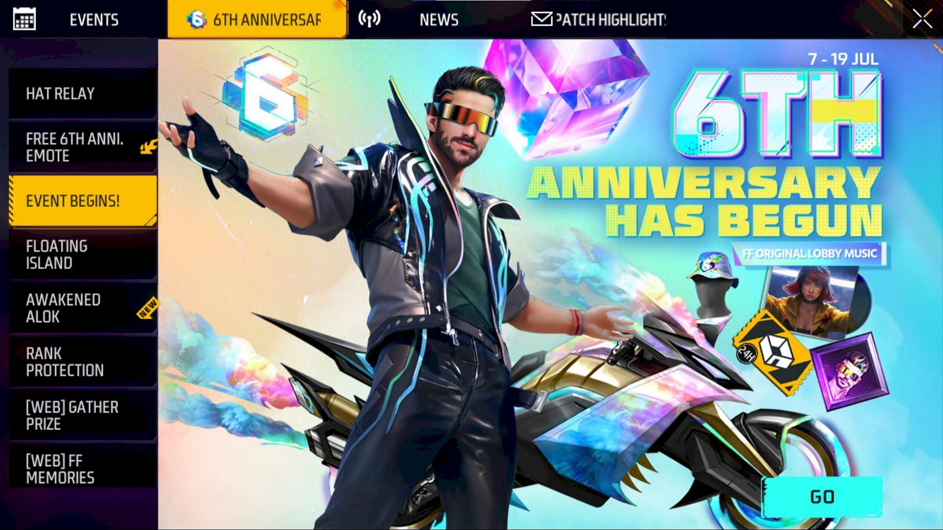 6th Anniversary events are available in Free Fire MAX (Image via Garena)