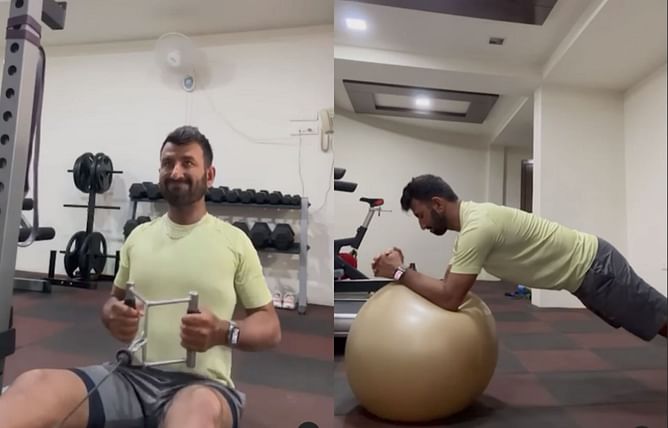 [Watch] Cheteshwar Pujara working hard on fitness after being dropped from Indian Test squad
