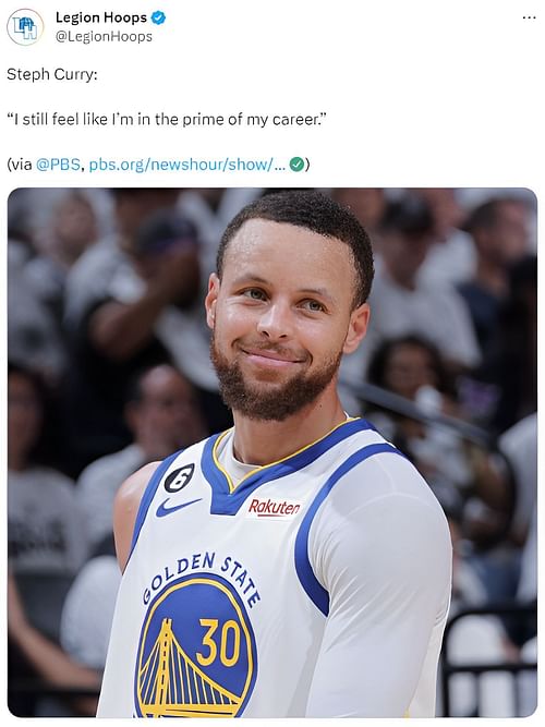 Curry talked about being at the top of his game with PBS