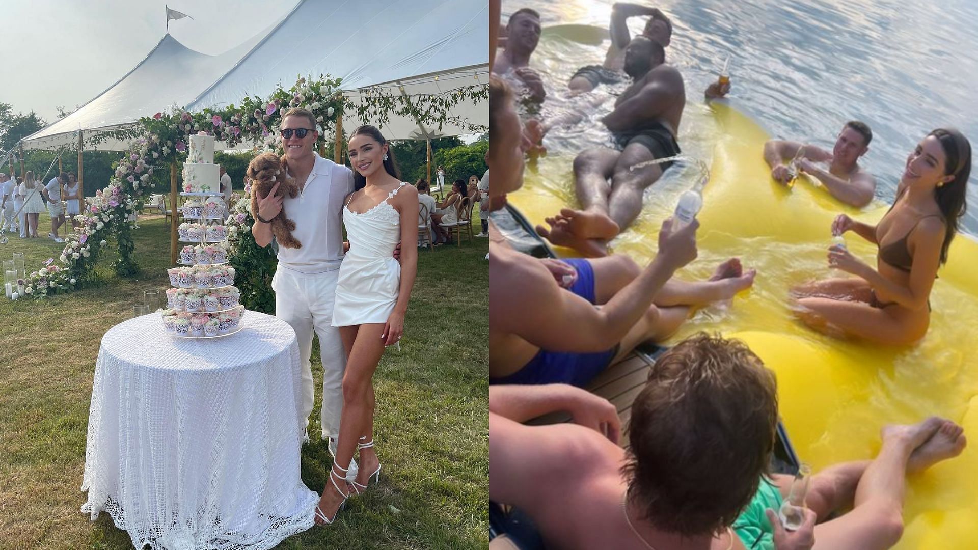 Olivia Culpo and Christian McCaffrey enjoy a relaxing week after their engagement party. 