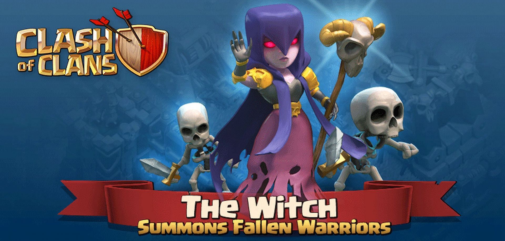 Image depicting Witch, a troop from Clash of Clans (Image via Supercell)