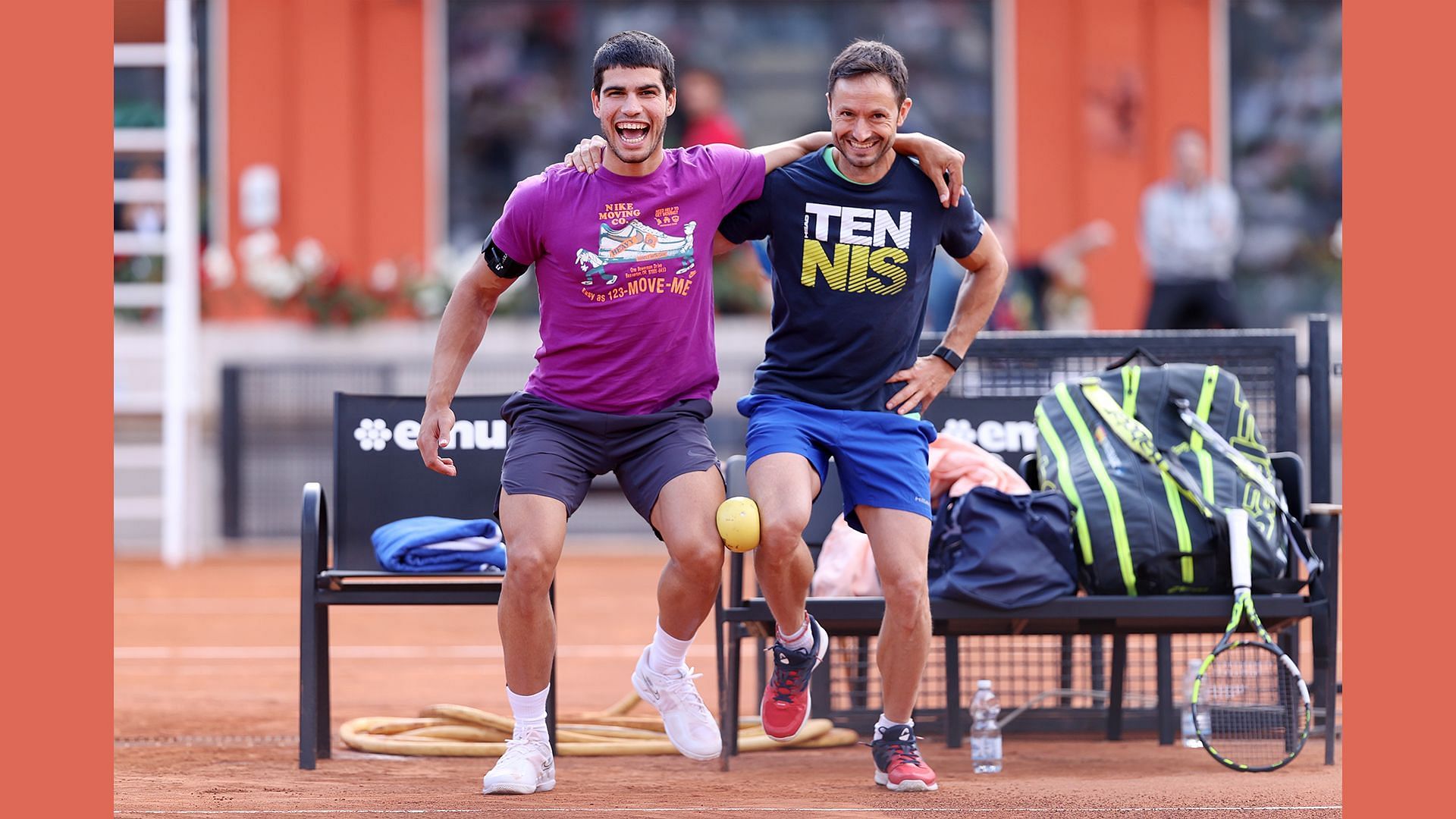 Carlos Alcaraz with his physiotherapist Juanjo Moreno