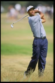 Tiger Woods at the Open in 1996 (Image via Getty)