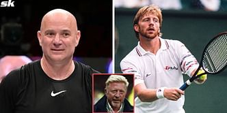 "One of the best Hollywood stories I have ever heard" - Boris Becker on Andre Agassi claiming to return German's serve due to his tongue movement