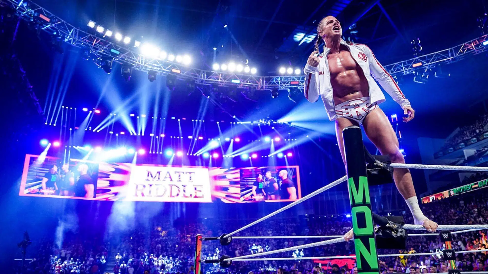 Matt Riddle during his entrance. Image Credits: wwe.com 