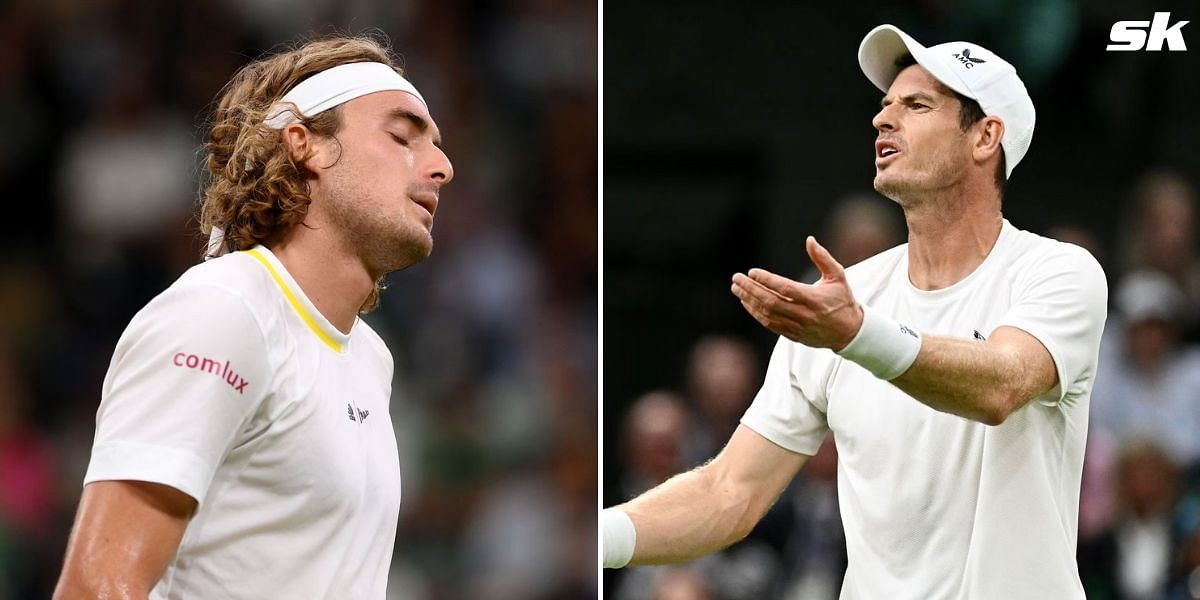 Stefanos Tsitsipas (L) and Andy Murray (R)