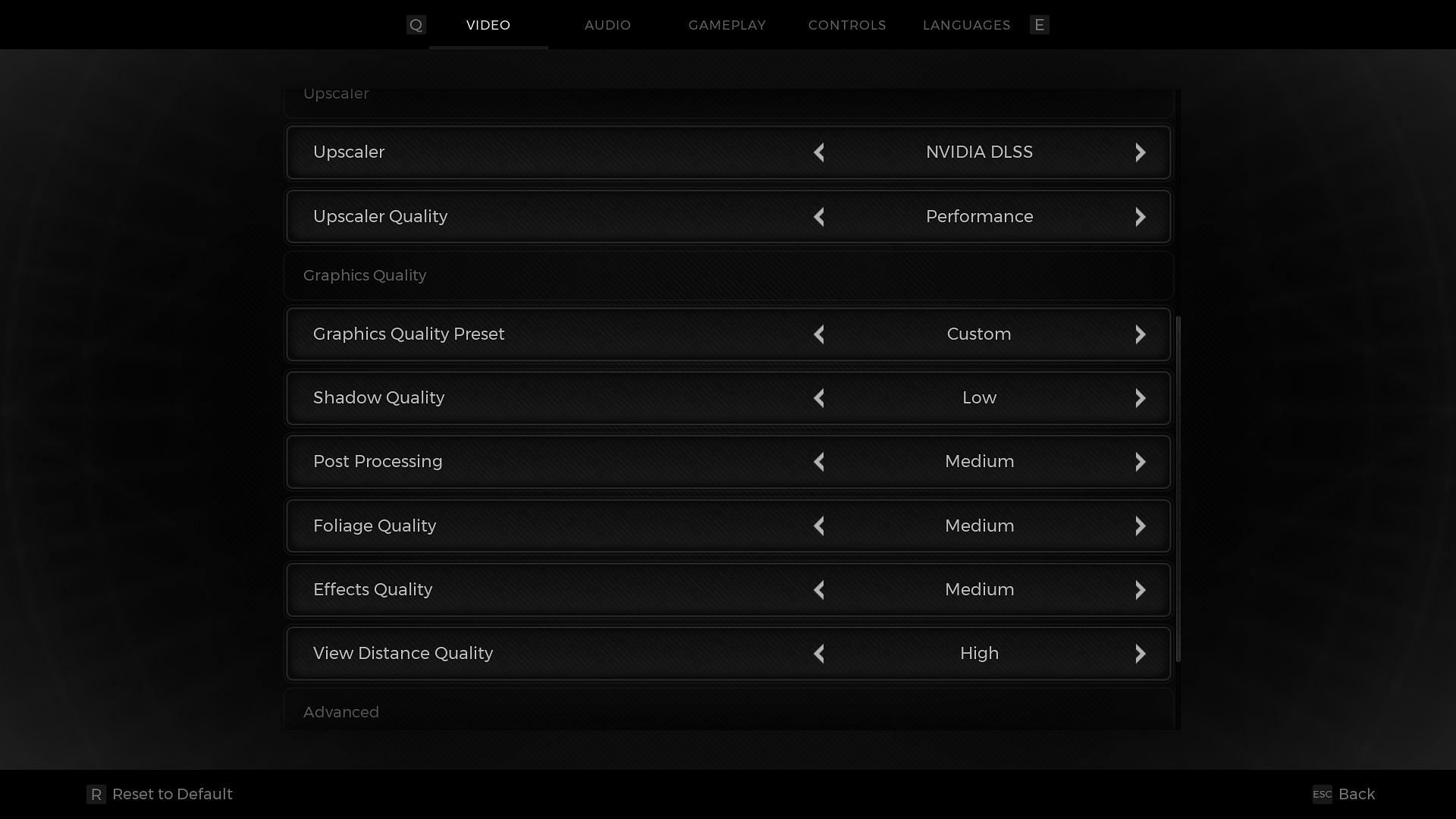 Remnant 2 video settings (Image via Sportskeeda)