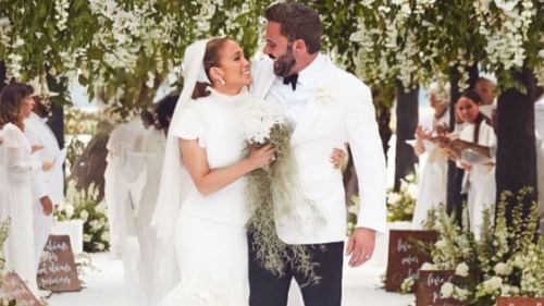 Jennifer Lopez and Ben Affleck's love shines brightly as they share glimpses of their enchanting Georgia wedding. (Source: On The J.Lo.)