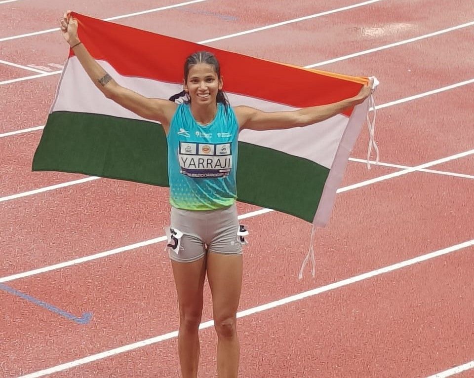 Jyothi Yarraji has been very successful in the ongoing championships [Image: Twitter]