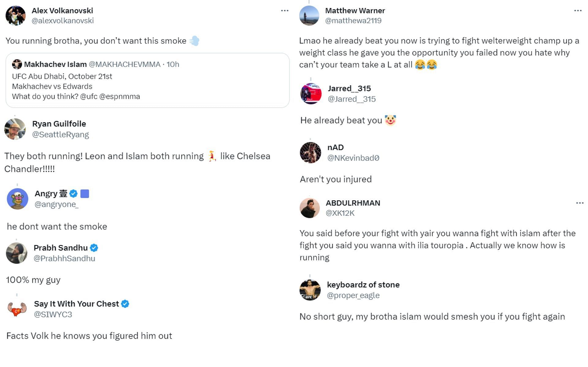 Screenshots of Volkanovski&#039;s tweet and fan reactions