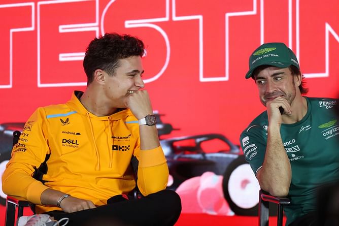 What did Fernando Alonso text Lando Norris after the 2023 F1 Austrian GP when stewards penalized 8 other drivers?