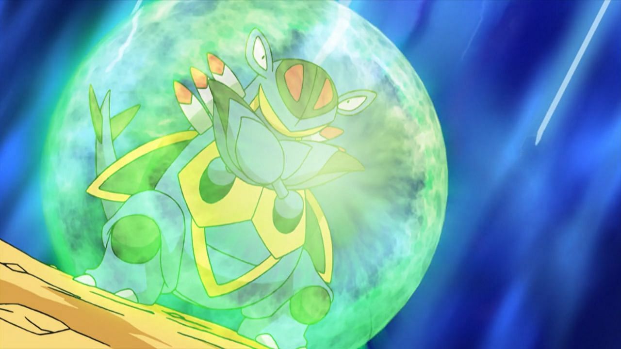Armaldo using Protect in the anime (Image via The Pokemon Company)