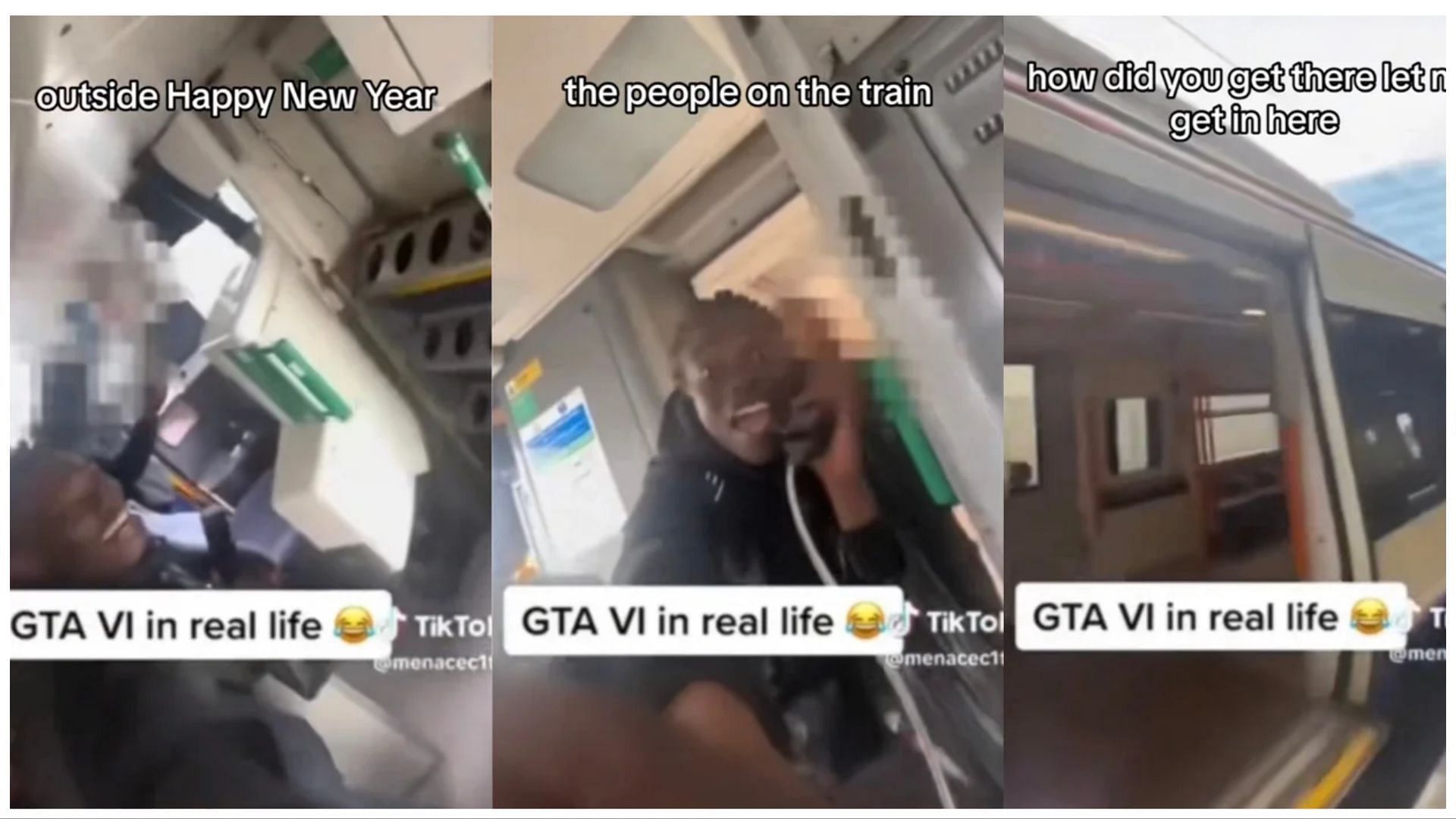 The &quot;GTA in real life&quot; prank (Image via TikTok/@menacec1ty)