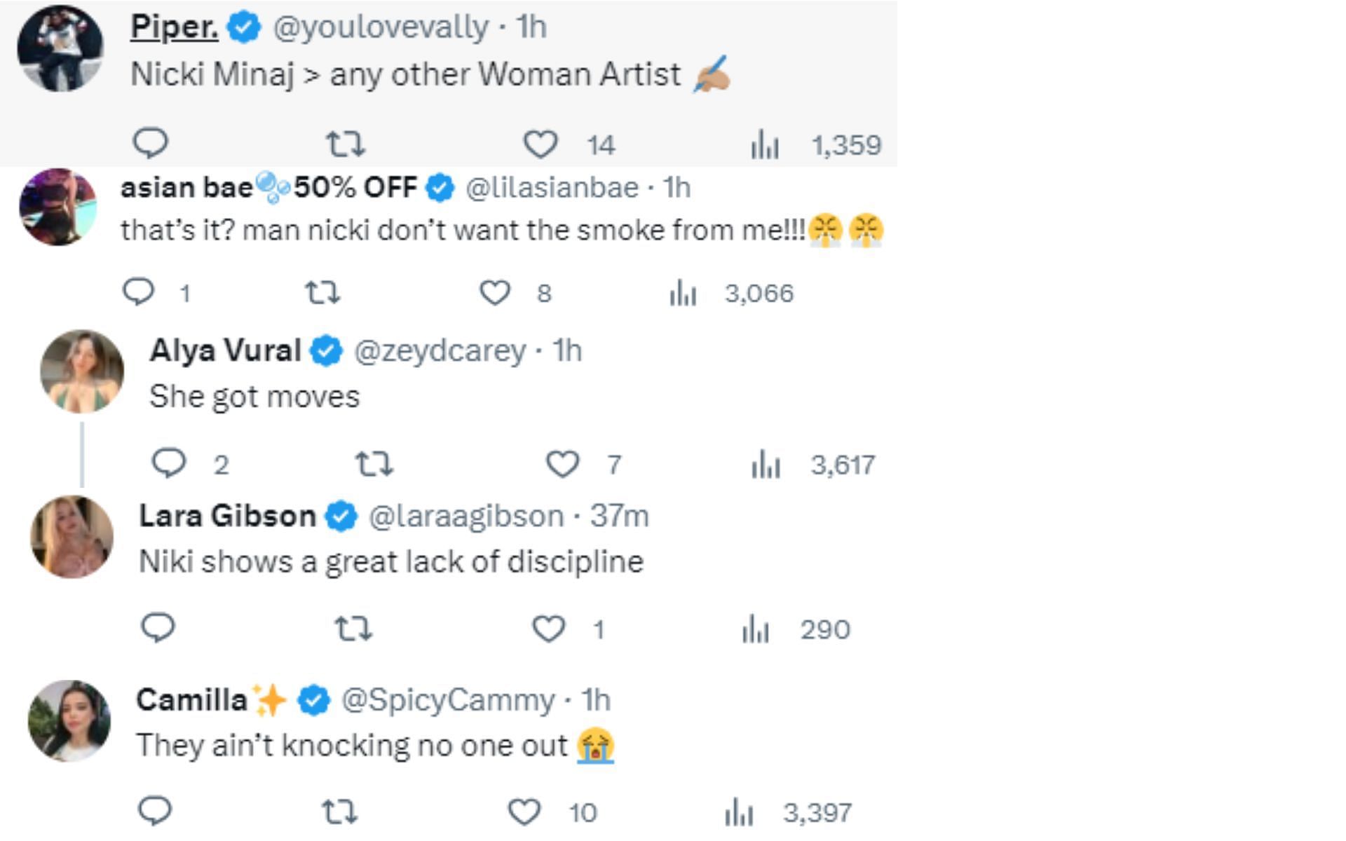 Fan reactions to Minaj&#039;s sparring video on Twitter