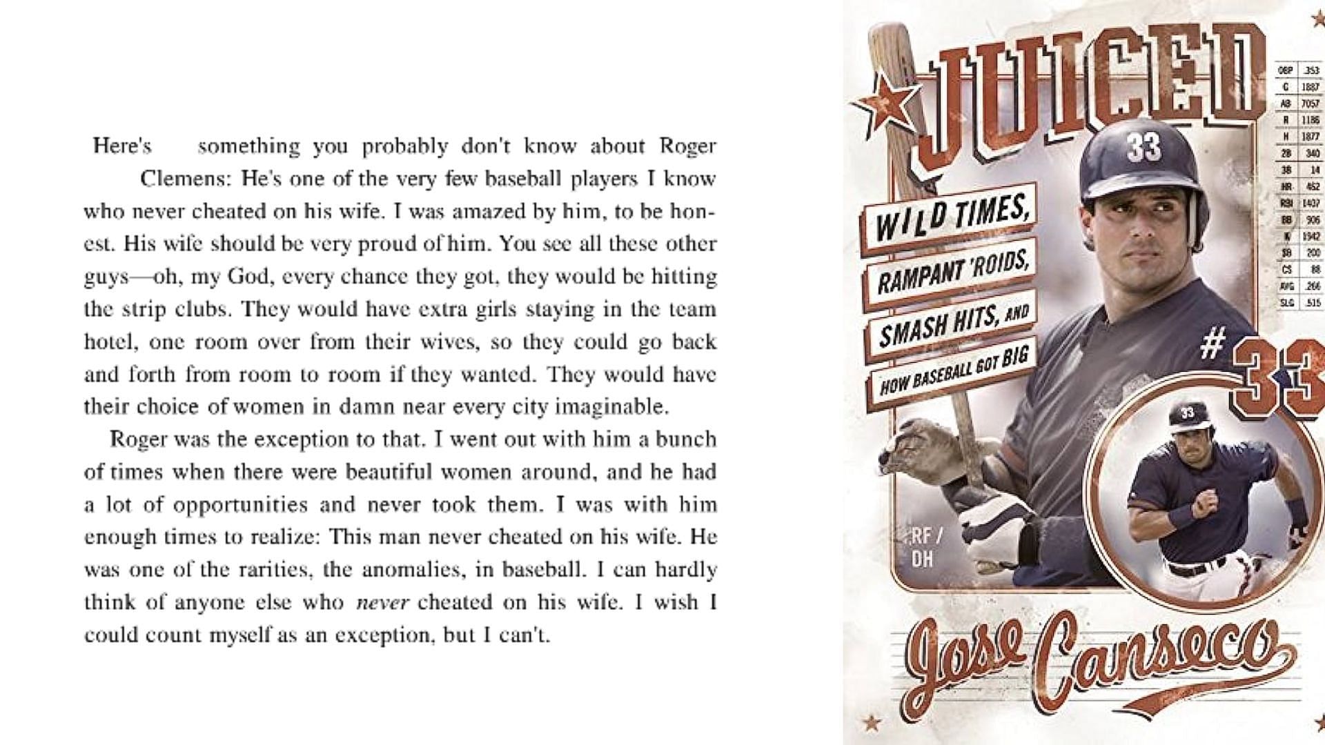 An excerpt from Jose Canseco&#039;s 2005 book, Juiced.
