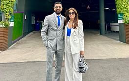 "All suited up for some magical tennis" - Krunal Pandya and Pankhuri Sharma pose for picture ahead of Wimbledon men's singles final