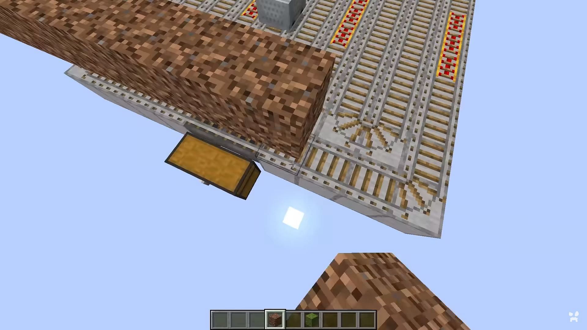 Create a platform for Sniffers to roam around and breed right above the collection area in Minecraft (Image via YouTube/wattles)