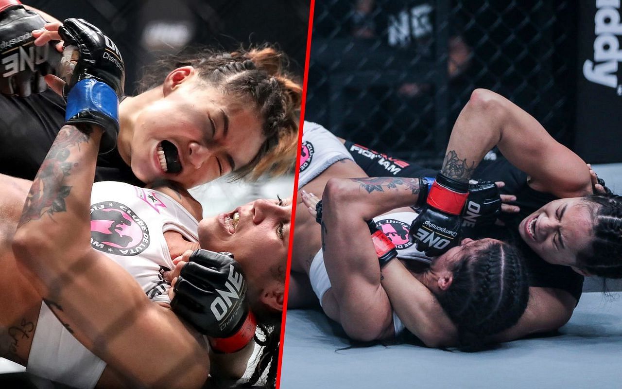 Angela Lee looks back at her Anaconda finish of Istela Nunes.