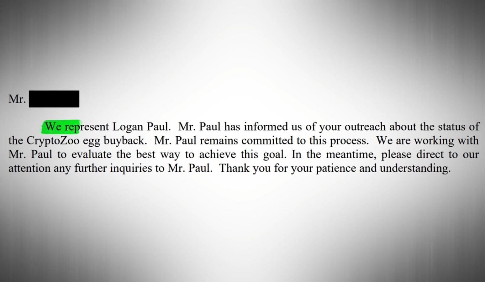 The lawyer&#039;s email to Stephen (Image via YouTube)