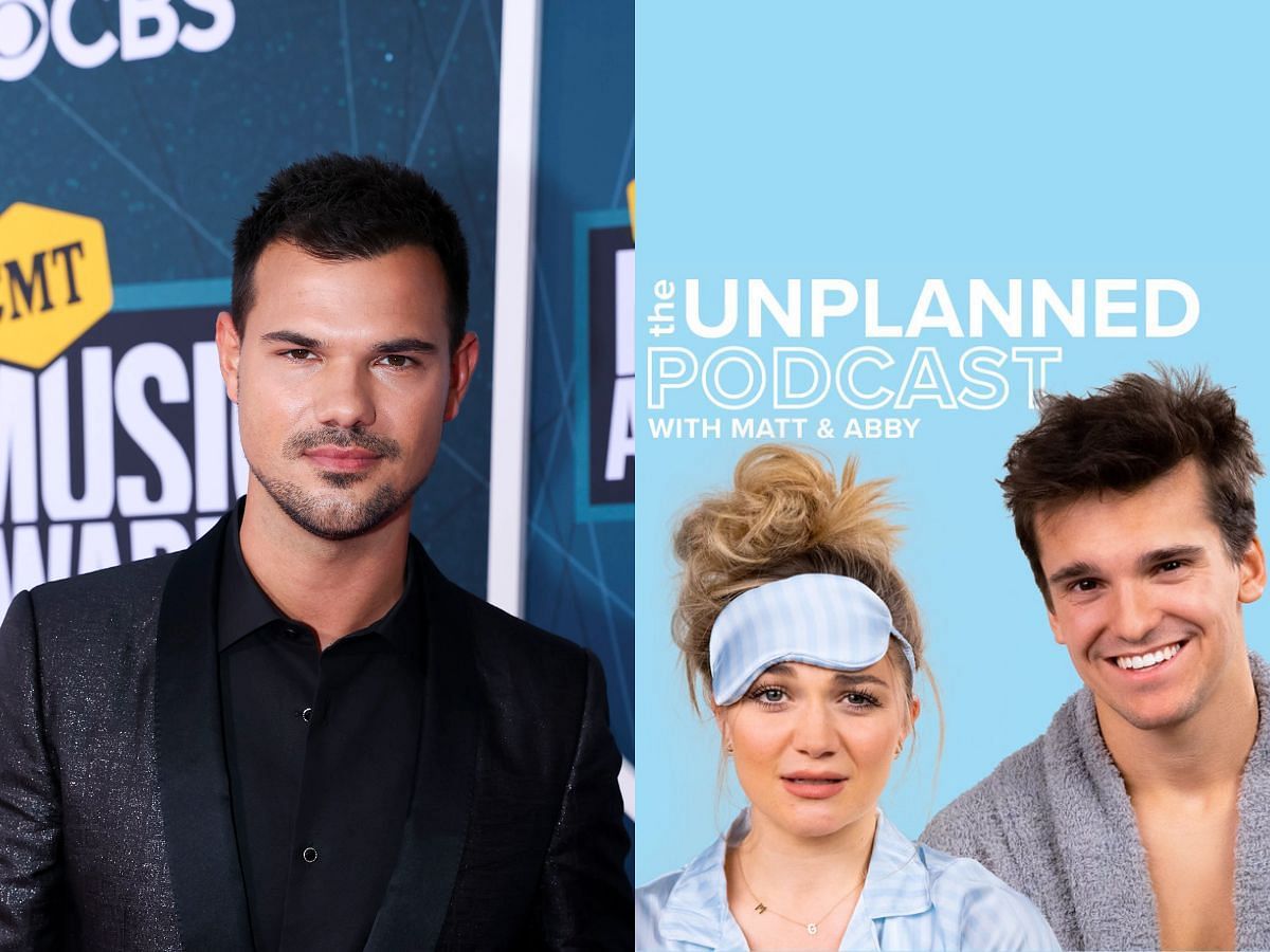 Taylor Lautner shared an interesting narration of how he got the part of Jacob Black in Twilight on The Unplanned Podcast with Matt and Abby (Image via Spotify and Getty)