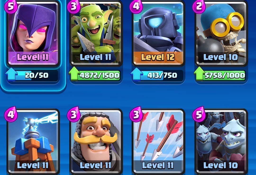 The Witch Control deck for Dark Elixir mode in Clash Royale Card Evolution update (Image via Supercell)