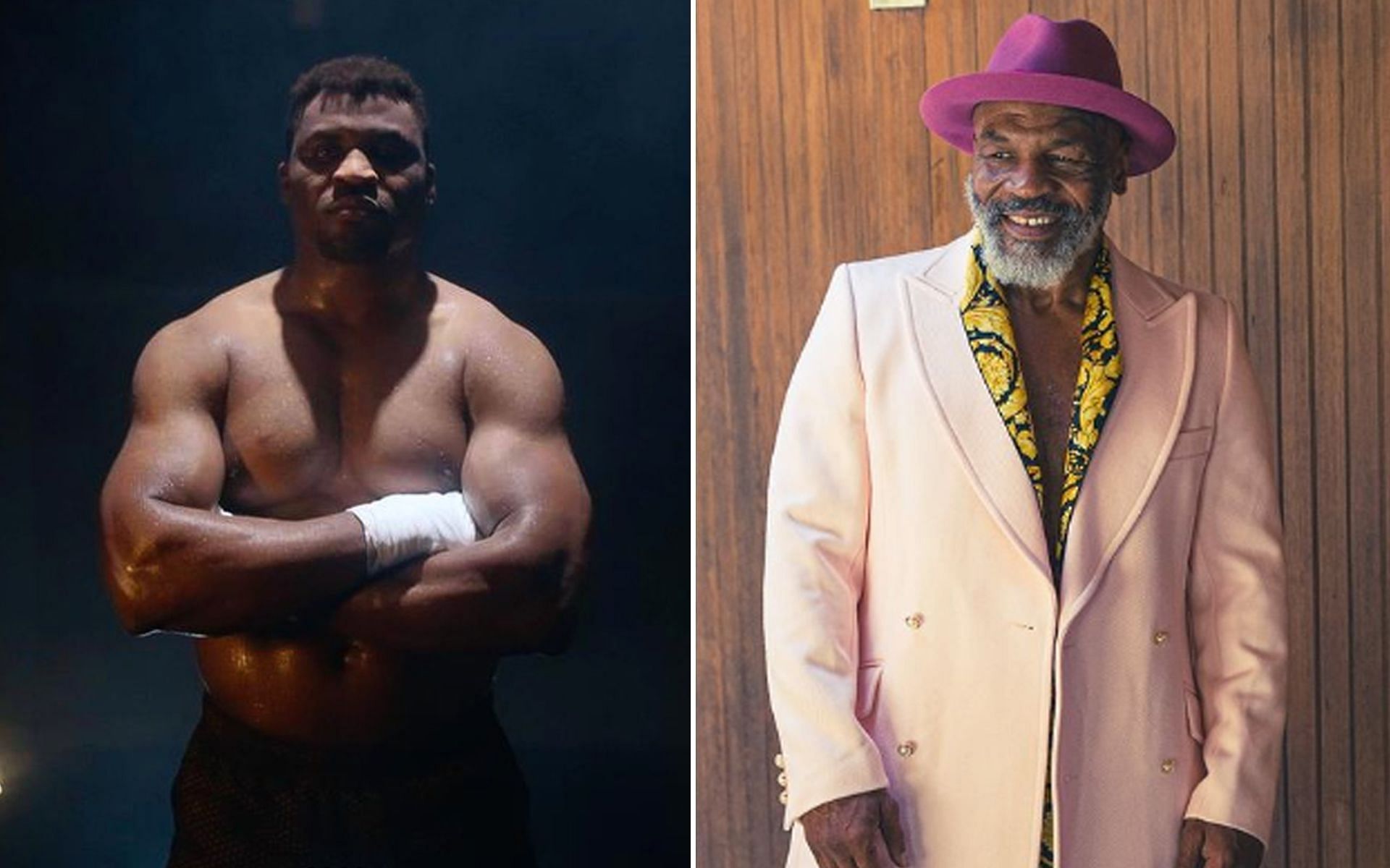 Francis Ngannou [L] and Mike Tyson [R] [Images via @francisngannou and @miketyson Instagram]