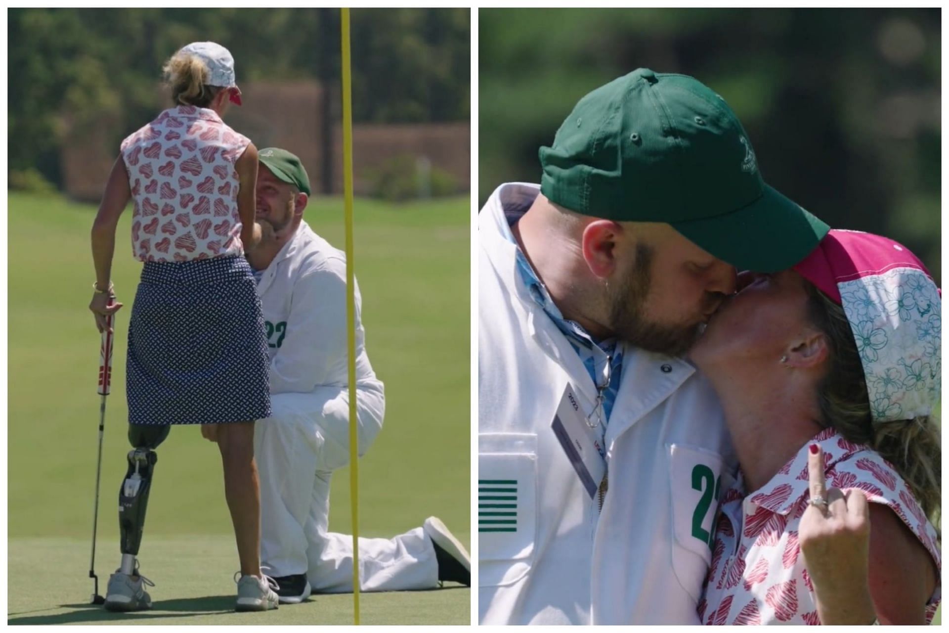Kelsey Koch got proposed by her caddie, Josh White during the final round of US Adaptive Open (Image Via Twitter.com/USGA)