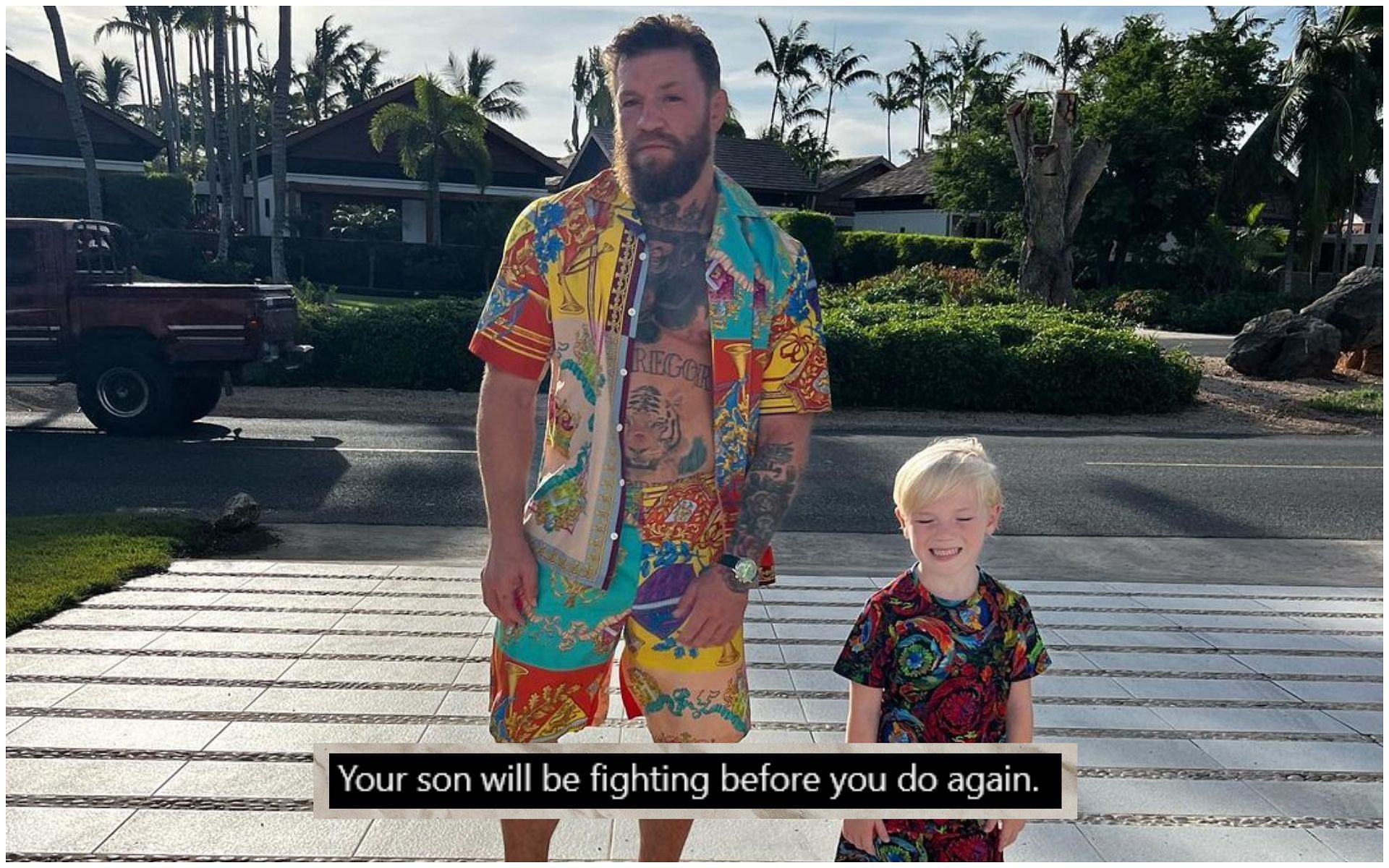 Conor McGregor with his oldest son Conor Jr.