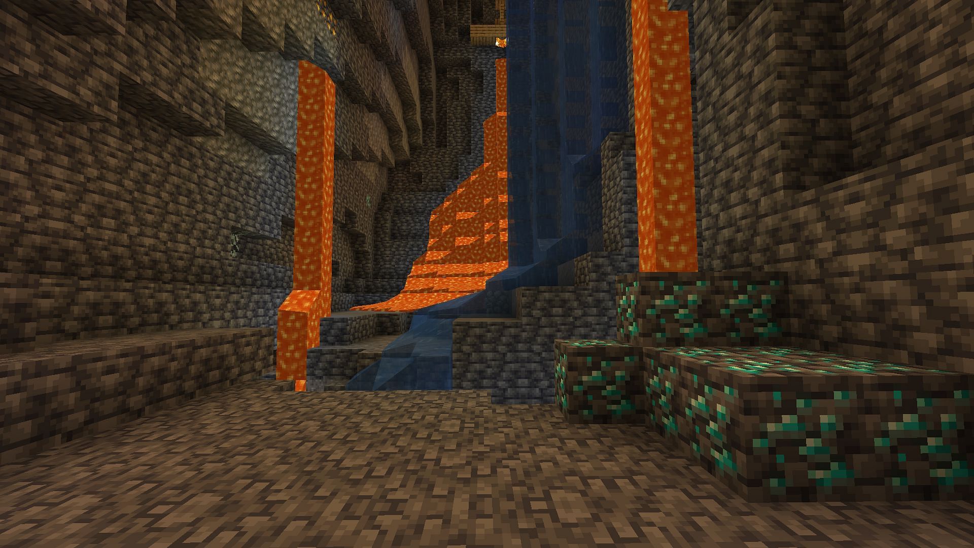 This Minecraft seed has plenty of diamonds to mine if players are willing to travel to them. (Image via Mojang)